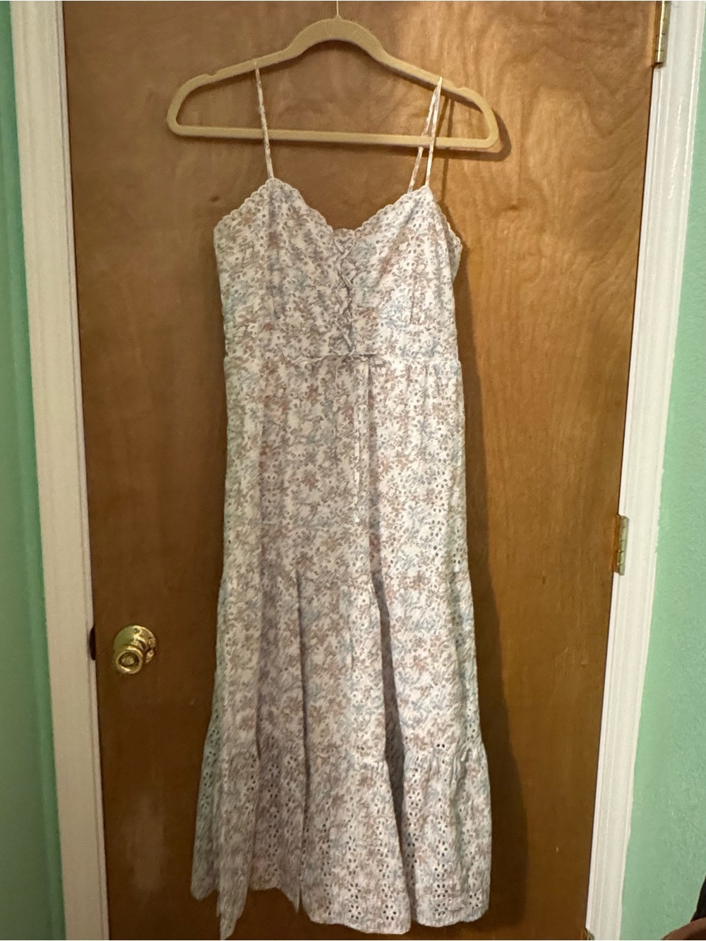 Ivory Floral Audrey Parks + Francesca’s Medium Maxi Dress 100% Cotton